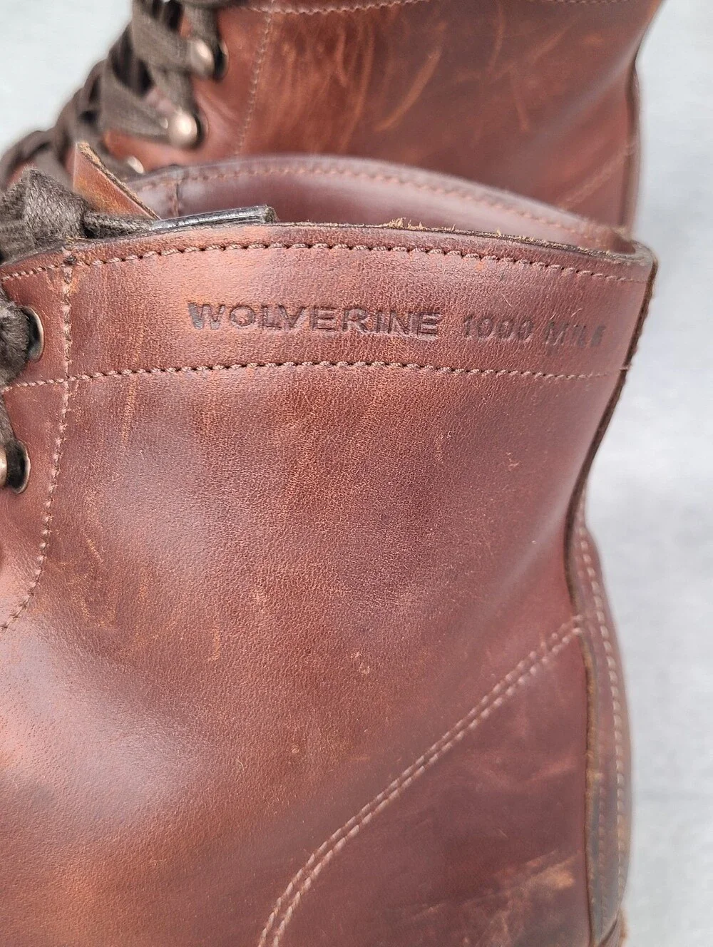 Wolverine 1000 Mile Plain Toe boots USA Made Amber Brown Men's 13 D